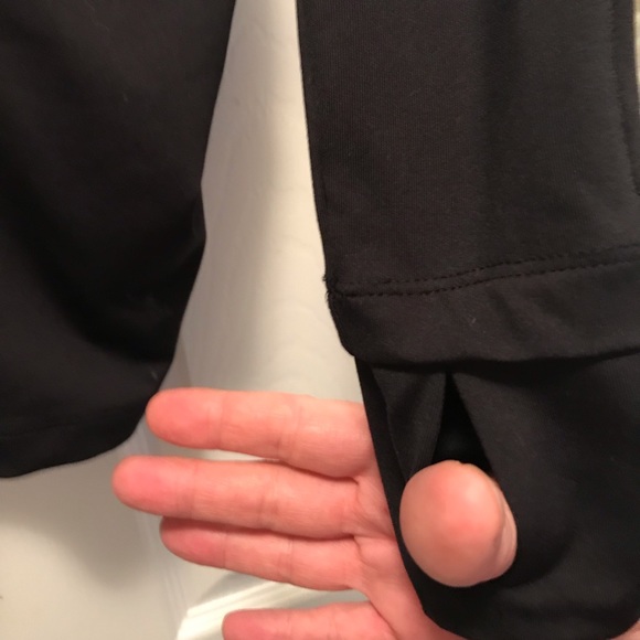 Bebe Sport Black Jacket with White Collar Pink & Black Stripes Ruched Bottom - Picture 8 of 10